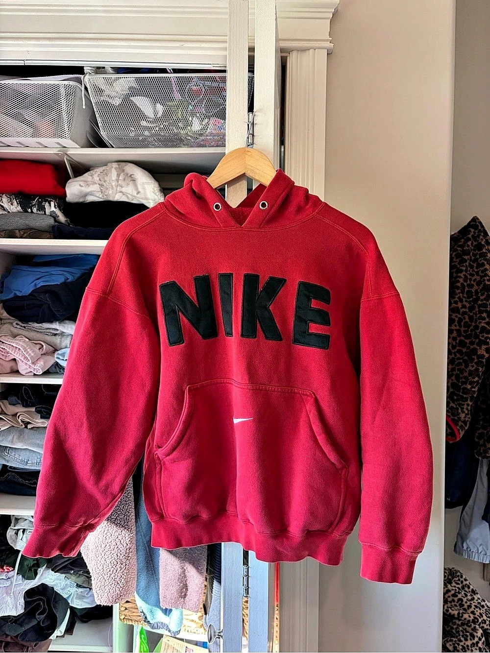Nike NFL Pro Line Red Black Logo Hoodie Size Medium